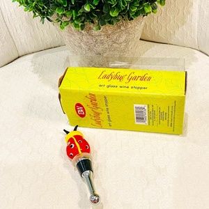 O3-BUNDLE ONLY-Ladybug Garden Art Blown Glass Wine Stopper in Box
